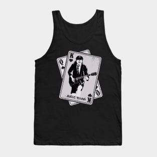 Retro Angus Young Guitarist Card Style Tank Top